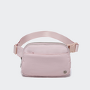 Pander 5 zipper pocket 2L belt bag in Pink, front view with adjustable strap