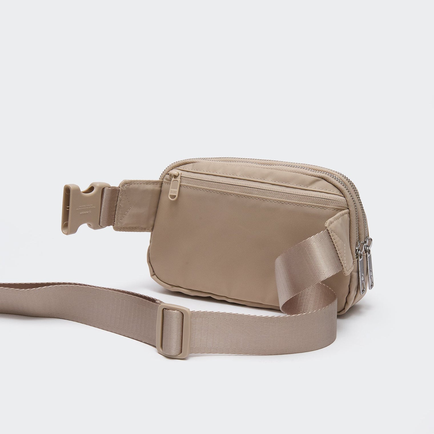 Pander 5 zipper pocket 2L belt bag in Raw Linen, product detail view 4