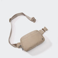 Pander 5 zipper pocket 2L belt bag in Raw Linen, product detail view 5
