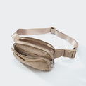 Pander 5 zipper pocket 2L belt bag in Raw Linen, product detail view 6