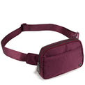 Pander 5 zipper pocket 2L belt bag in Red Merlot, product detail view 3