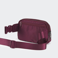 Pander 5 zipper pocket 2L belt bag in Red Merlot, product detail view 6