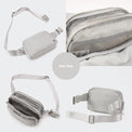Pander 5 zipper pocket 2L belt bag in Seal Grey, product detail view 1