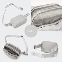 Pander 5 zipper pocket 2L belt bag in Seal Grey, product detail view 1