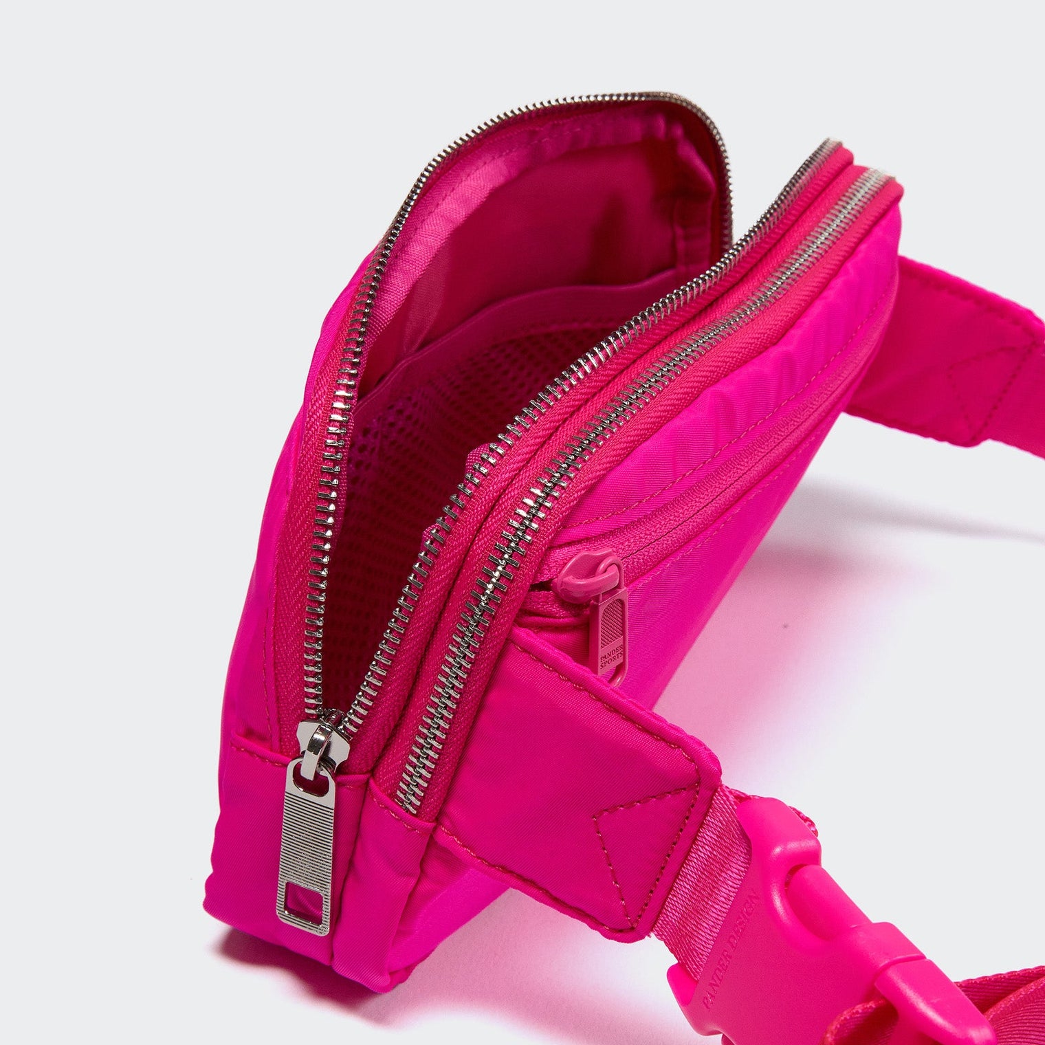 Pander 5 zipper pocket 2L belt bag in Sonic Pink, product detail view 8