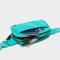 Pander 5 zipper pocket 2L belt bag in Teal Blue, product detail view 11