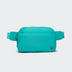 Pander 5 zipper pocket 2L belt bag in Teal Blue, front view with adjustable strap