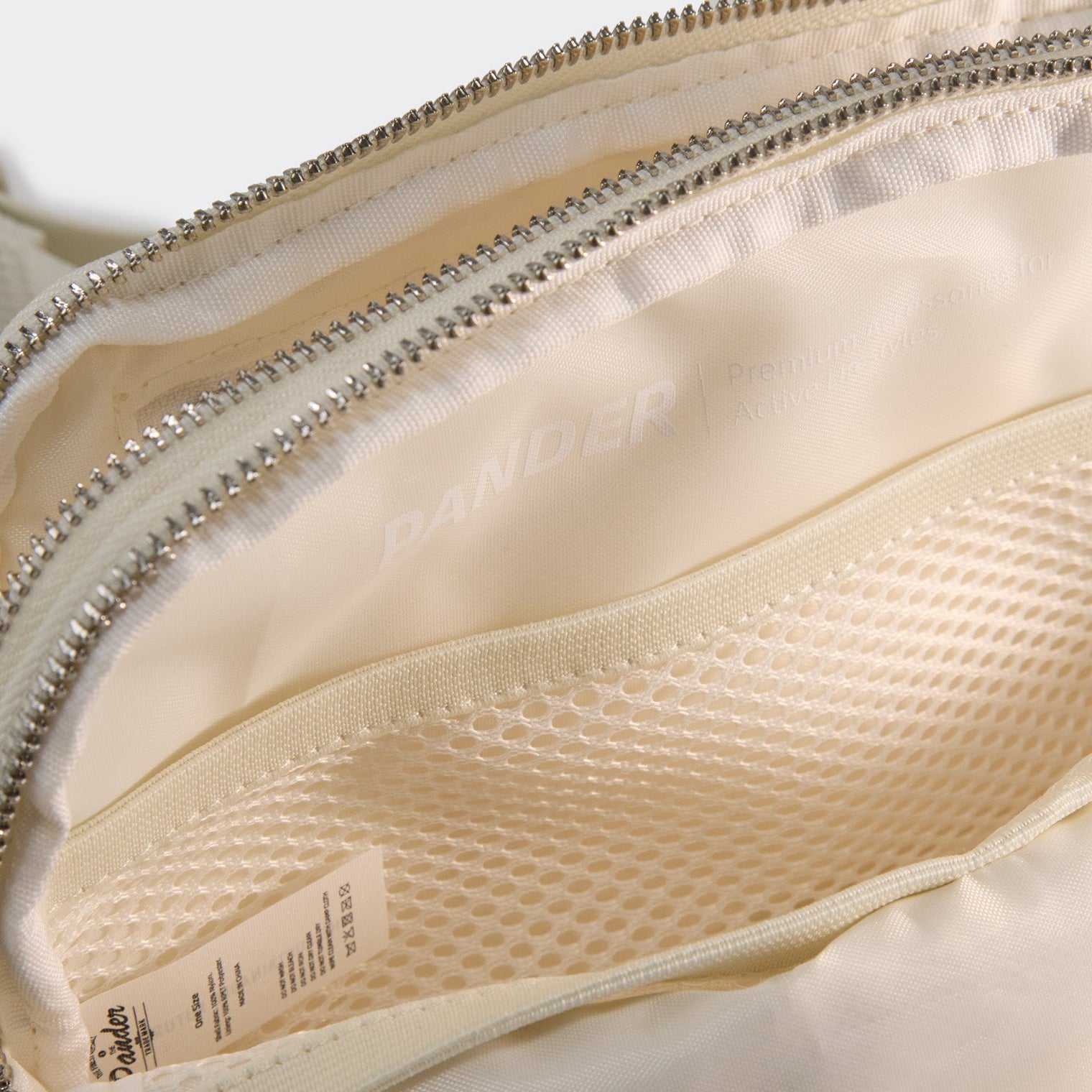 Pander 5 zipper pocket 2L belt bag in White Opal, product detail view 8