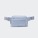 Pander 5 zipper pocket 2L belt bag in Windmill Blue, front view with adjustable strap