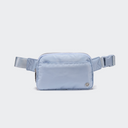 Pander 5 zipper pocket 2L belt bag in Windmill Blue, front view with adjustable strap