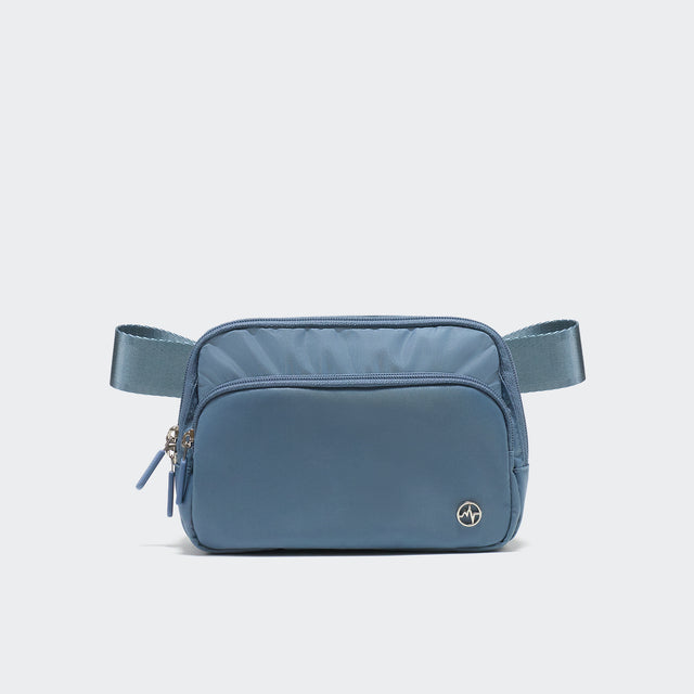 Pander 6-pocket crossbody belt bag in Blue front view