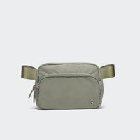 Pander 6-pocket crossbody belt bag in Grey Sage front view