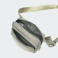 Pander 6-pocket crossbody belt bag in Grey Sage interior