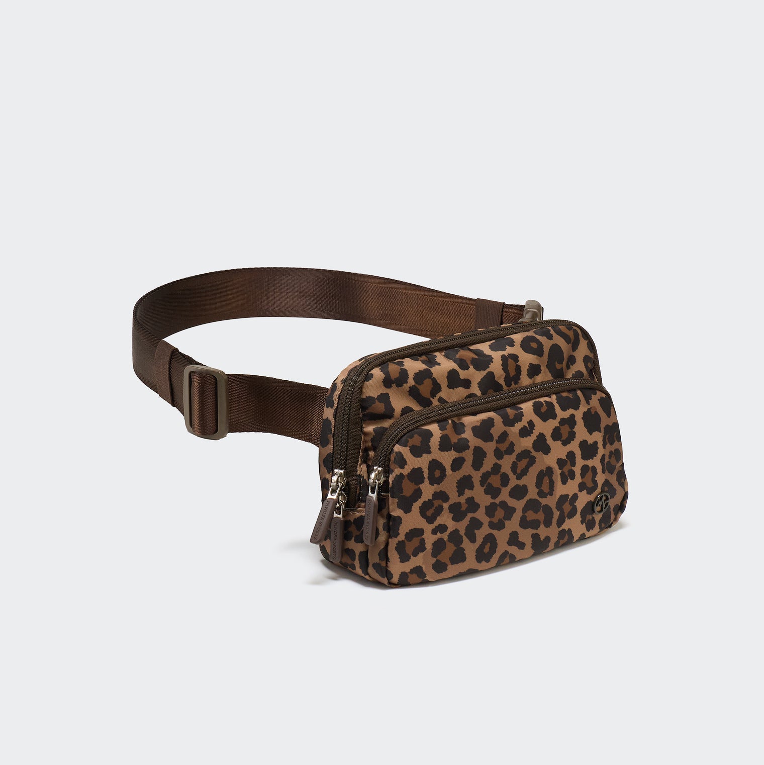 Pander 6-pocket crossbody belt bag in Leopard Multi