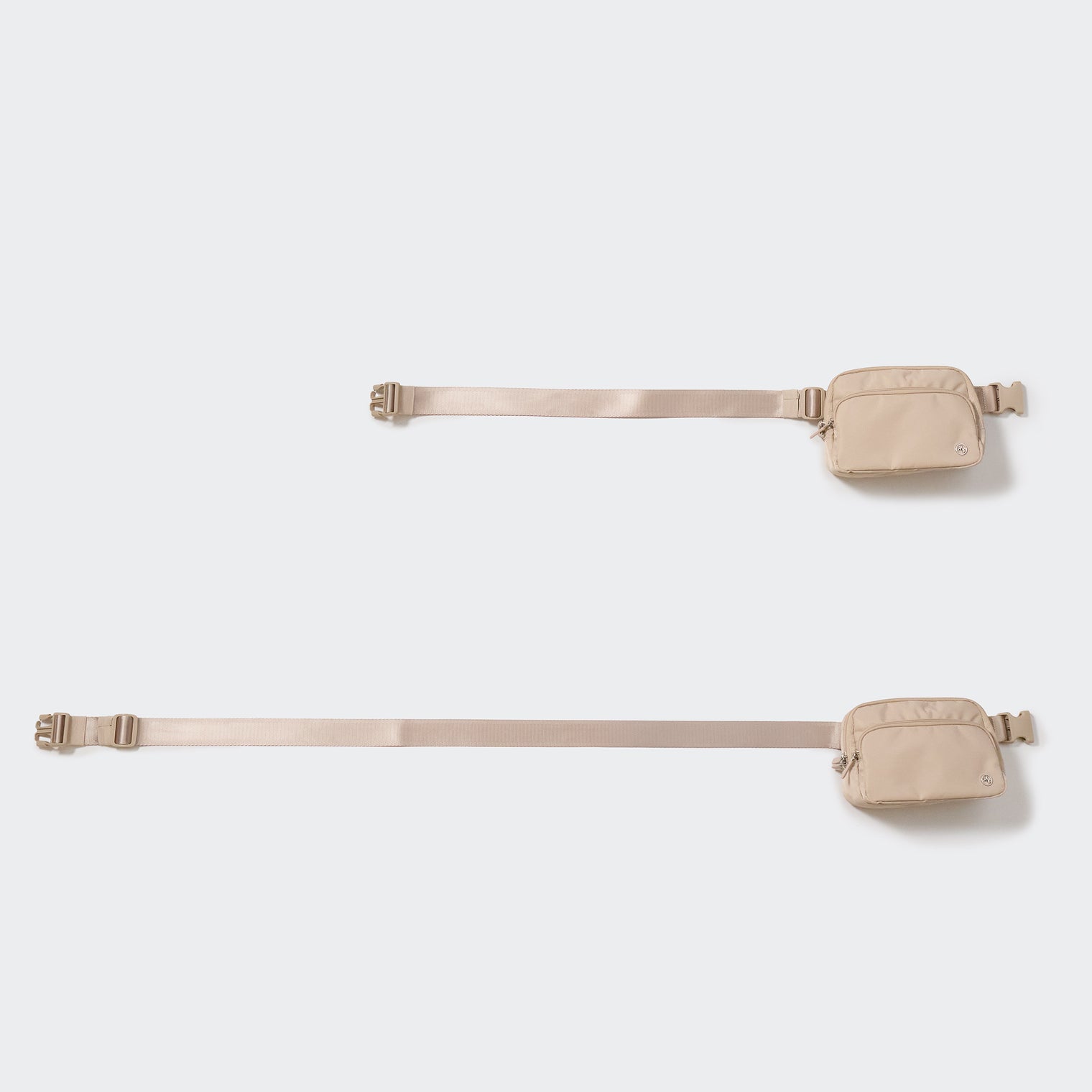 Pander 6-pocket crossbody belt bag in Warm Beige with adjustable strap