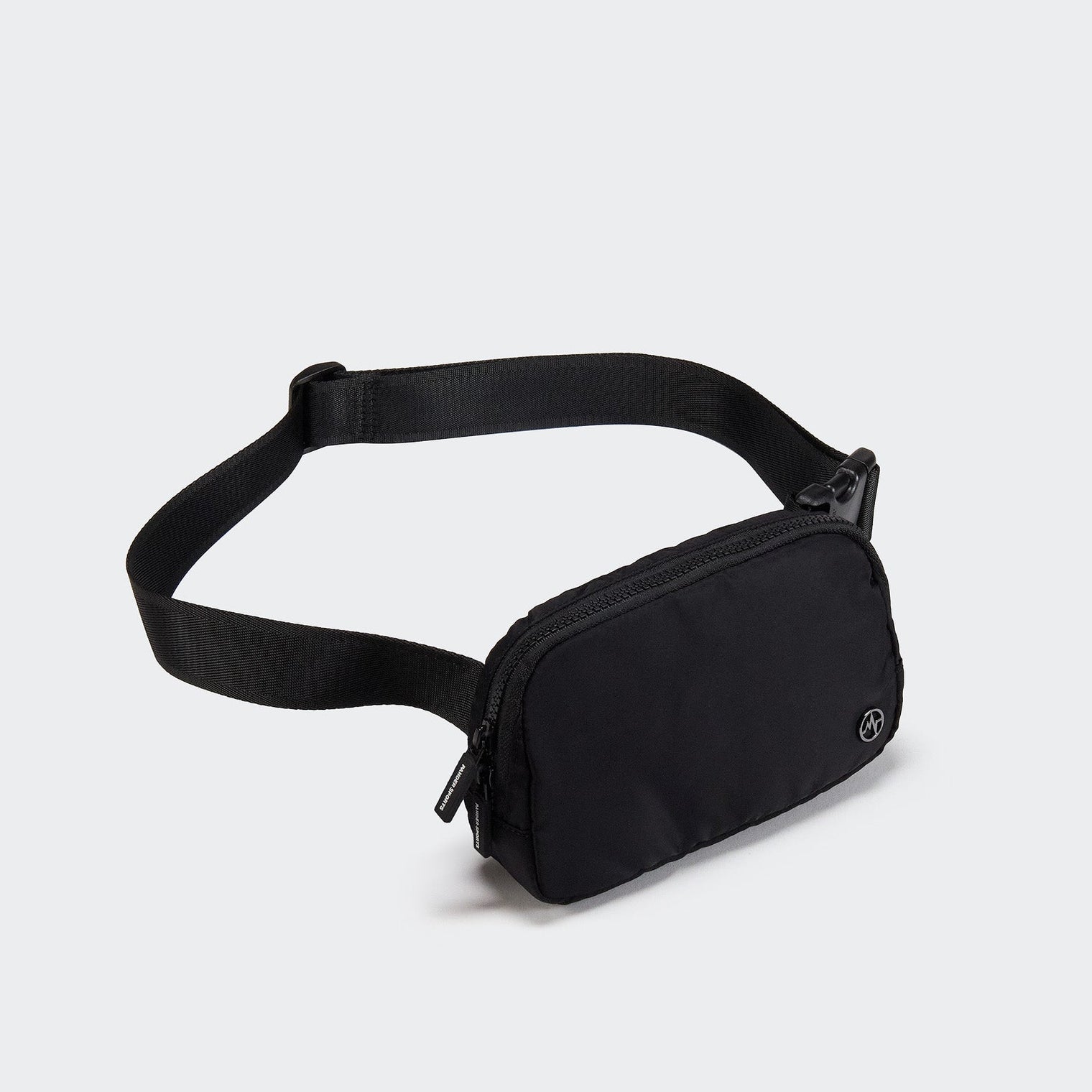 Pander 1L double zipper water-repellent nylon belt bag in Black, product view 2