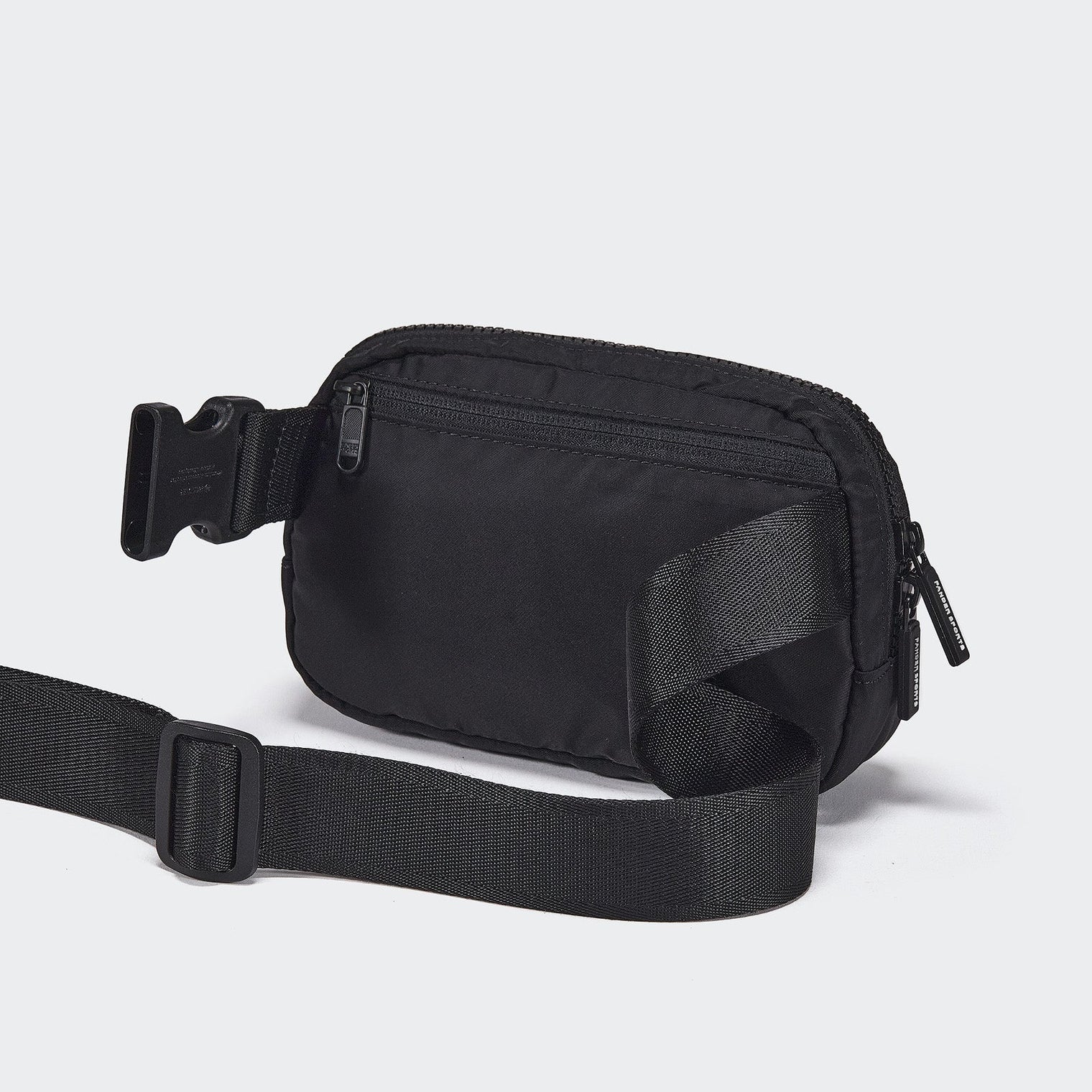 Pander 1L double zipper water-repellent nylon belt bag in Black, product view 4