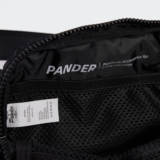 Pander 1L double zipper water-repellent nylon belt bag in Black, product view 7