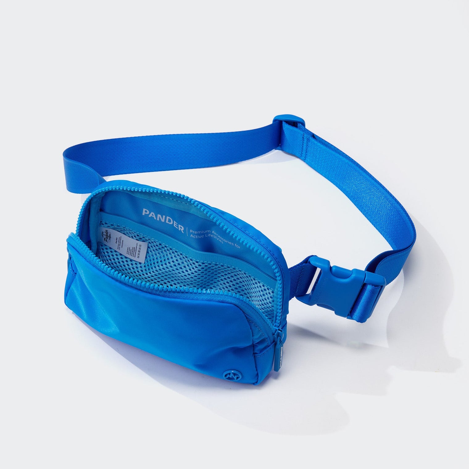 Pander 1L double zipper water-repellent nylon belt bag in Capri Blue, product view 6