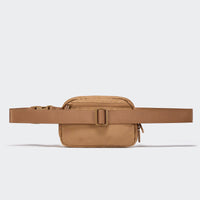 Pander 1L double zipper water-repellent nylon belt bag in Caramel Brown, product view 3