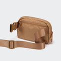 Pander 1L double zipper water-repellent nylon belt bag in Caramel Brown, product view 4