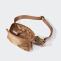 Pander 1L double zipper water-repellent nylon belt bag in Caramel Brown, product view 6