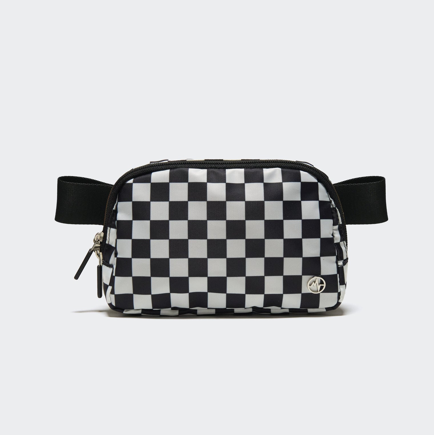 Pander 1L double zipper water-repellent nylon belt bag in Checkered Black, product view 1