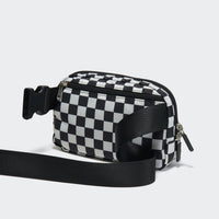 Pander 1L double zipper water-repellent nylon belt bag in Checkered Black, product view 4