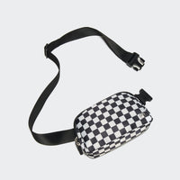 Pander 1L double zipper water-repellent nylon belt bag in Checkered Black, product view 5