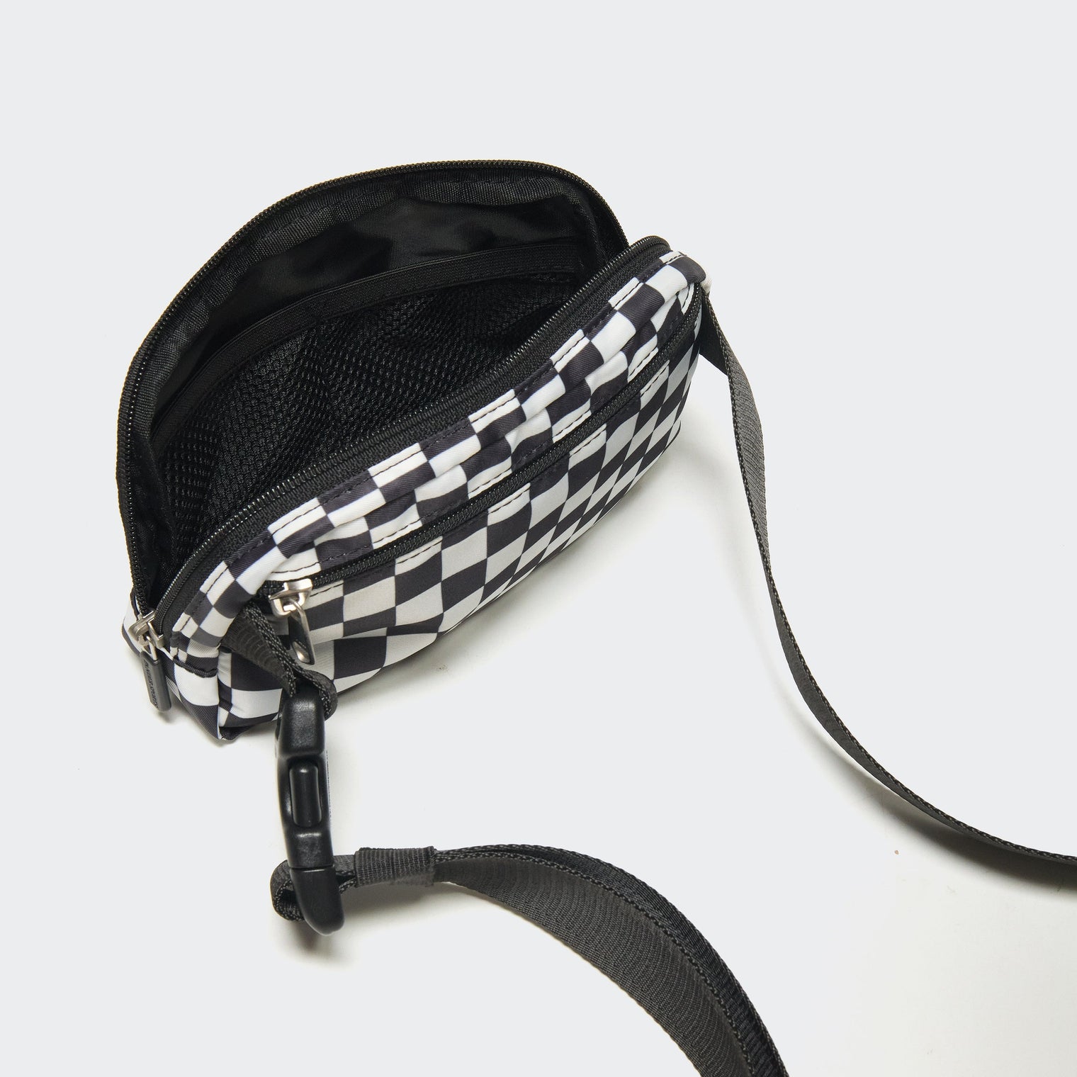Pander 1L double zipper water-repellent nylon belt bag in Checkered Black, product view 7