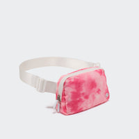 Pander 1L double zipper water-repellent nylon belt bag in Cloud Pink, product view 2