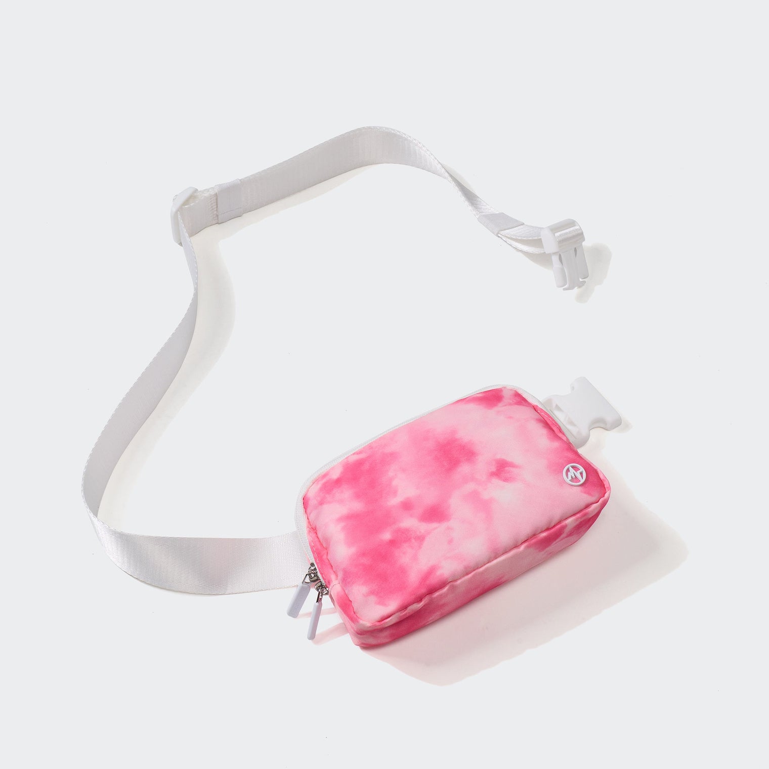 Pander 1L double zipper water-repellent nylon belt bag in Cloud Pink, product view 5