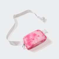 Pander 1L double zipper water-repellent nylon belt bag in Cloud Pink, product view 5