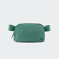 Pander 1L double zipper water-repellent nylon belt bag in Eucalyptus Green, product view 1