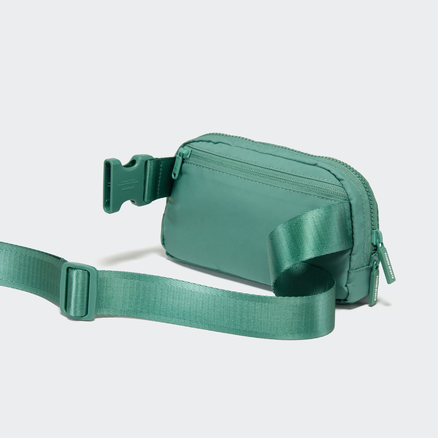 Pander 1L double zipper water-repellent nylon belt bag in Eucalyptus Green, product view 4
