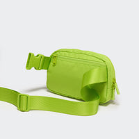 Pander 1L double zipper water-repellent nylon belt bag in Grape Green, product view 4
