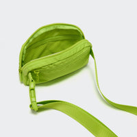 Pander 1L double zipper water-repellent nylon belt bag in Grape Green, product view 7