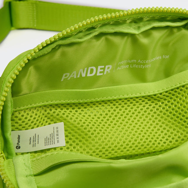 Pander 1L double zipper water-repellent nylon belt bag in Grape Green, product view 8
