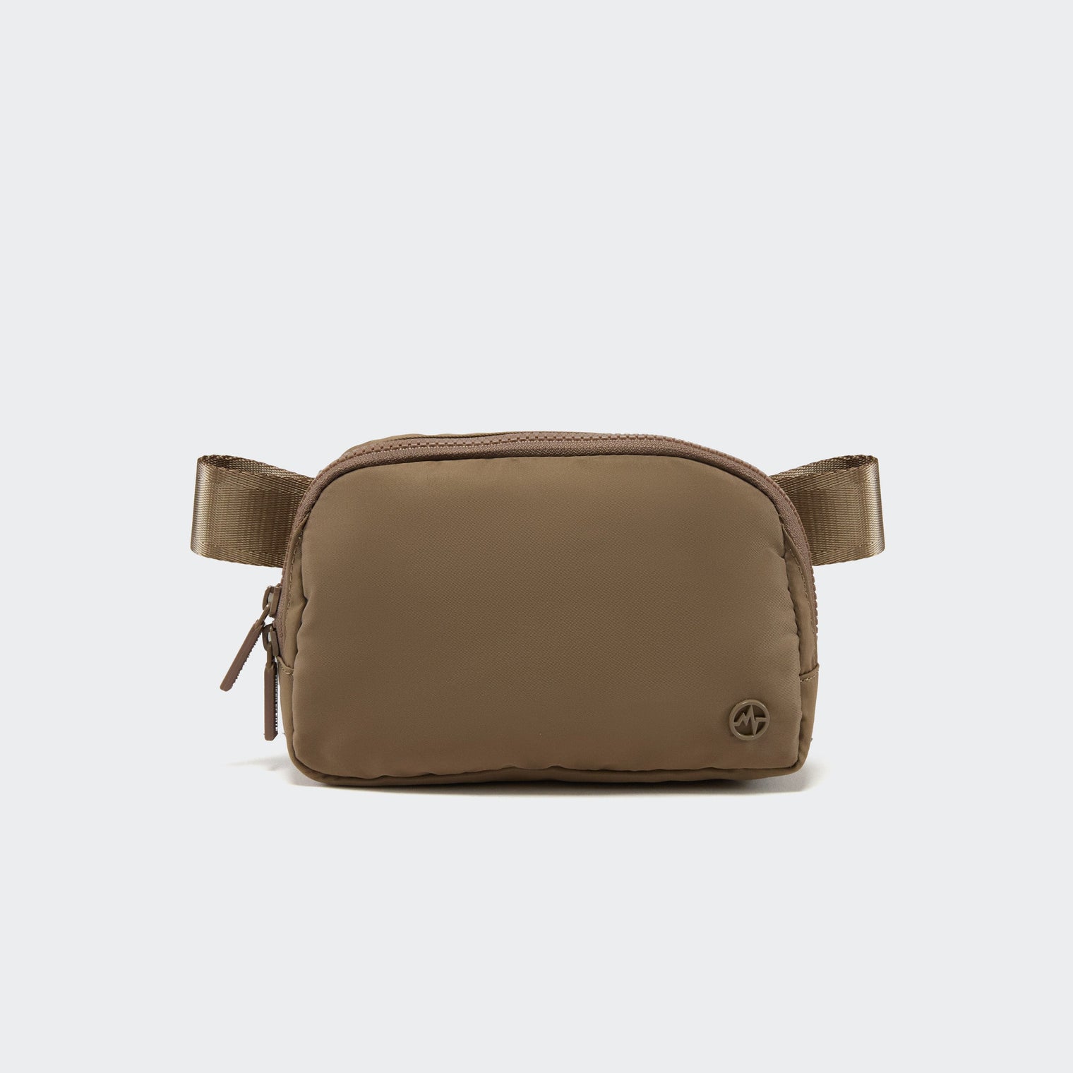 Pander 1L double zipper water-repellent nylon belt bag in Gray Brown, product view 1