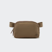 Pander 1L double zipper water-repellent nylon belt bag in Gray Brown, product view 1