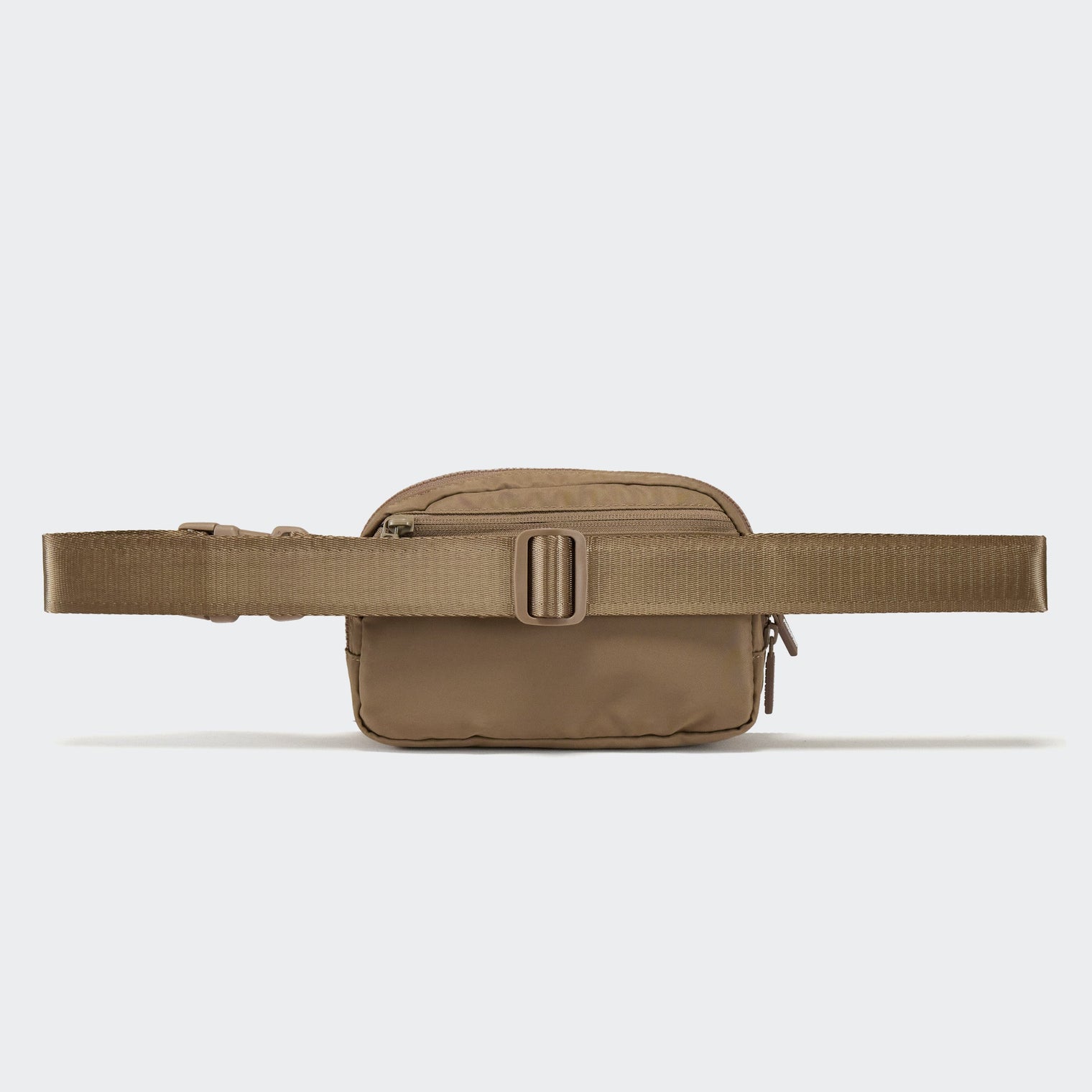 Pander 1L double zipper water-repellent nylon belt bag in Gray Brown, product view 3