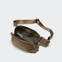 Pander 1L double zipper water-repellent nylon belt bag in Gray Brown, product view 6