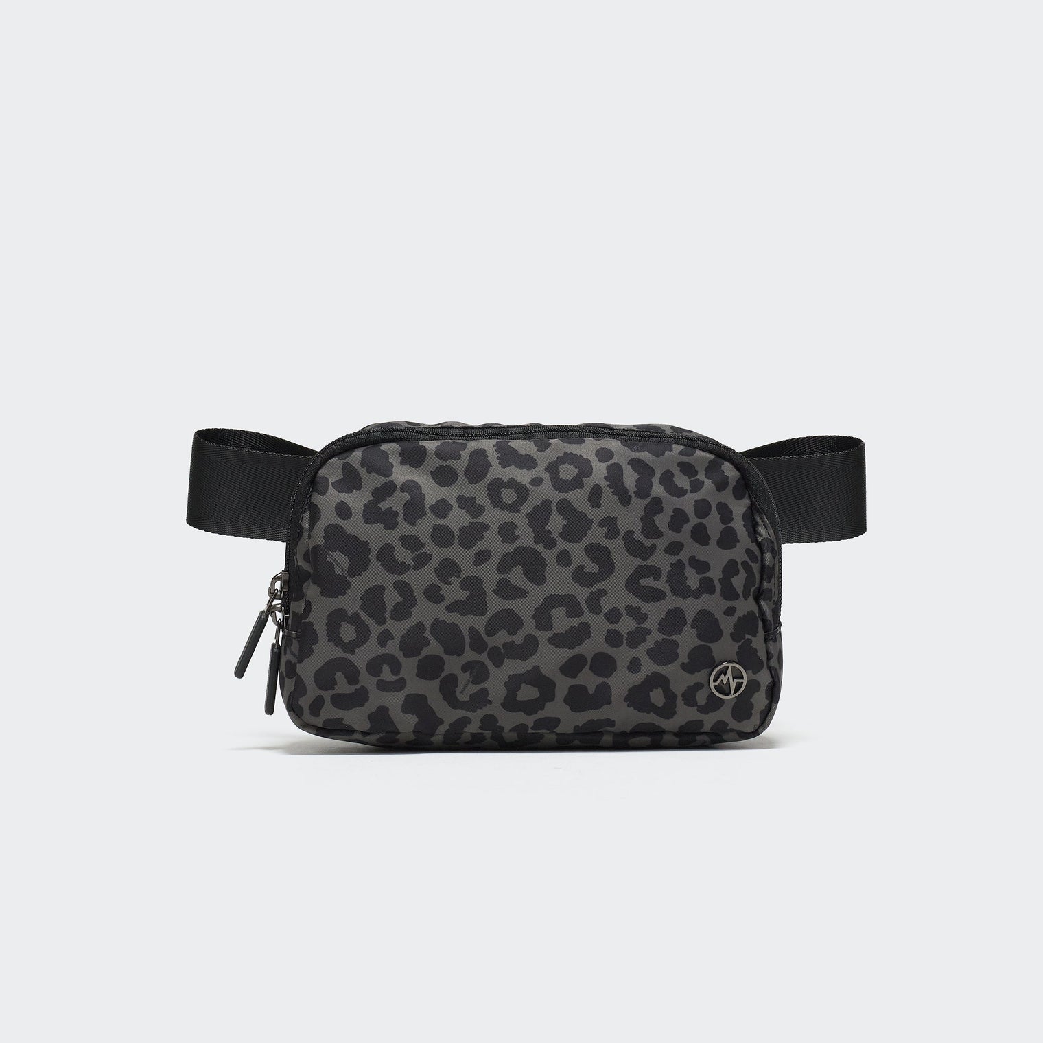 Pander 1L double zipper water-repellent nylon belt bag in Grey Leopard, product view 1