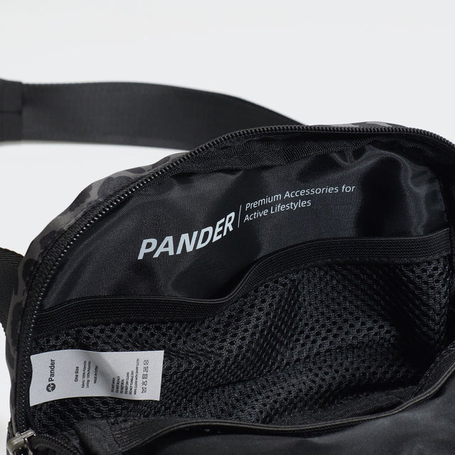 Pander 1L double zipper water-repellent nylon belt bag in Grey Leopard, product view 8