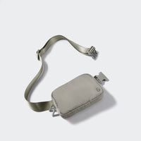 Pander 1L double zipper water-repellent nylon belt bag in Grey Sage, product view 5