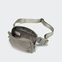 Pander 1L double zipper water-repellent nylon belt bag in Grey Sage, product view 6