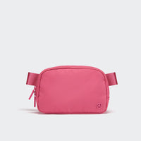 Pander 1L double zipper water-repellent nylon belt bag in Hot Pink, product view 1