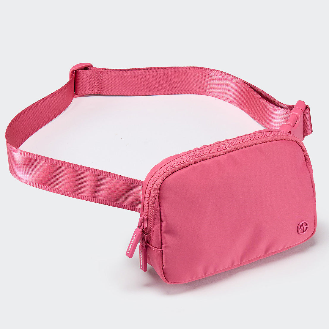 Pander 1L double zipper water-repellent nylon belt bag in Hot Pink, product view 2