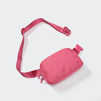 Pander 1L double zipper water-repellent nylon belt bag in Hot Pink, product view 5