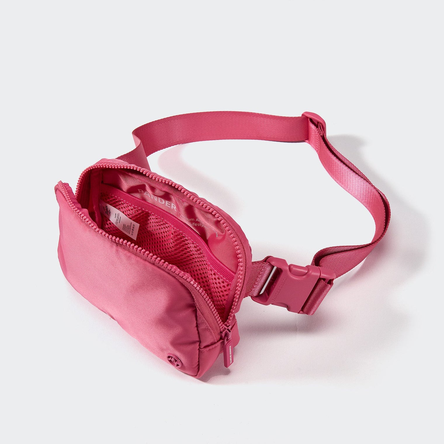 Pander 1L double zipper water-repellent nylon belt bag in Hot Pink, product view 6